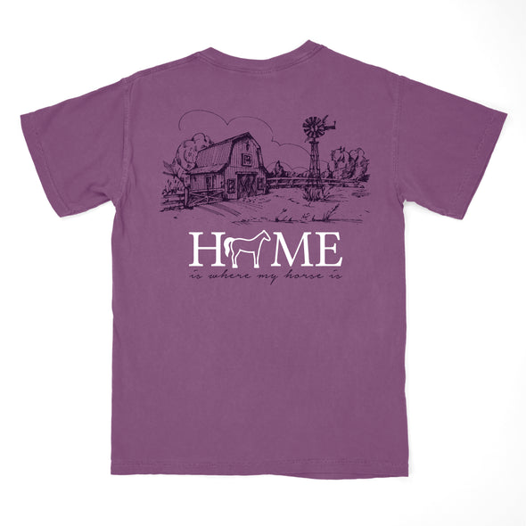Saddles & Mane home berry tshirt - equestrian outfitter