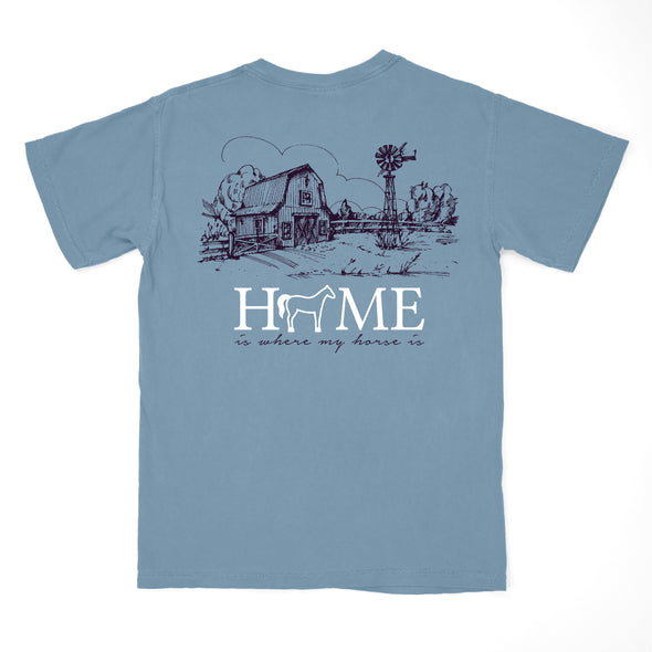 Saddles & Mane home ice blue tshirt - equestrian outfitter